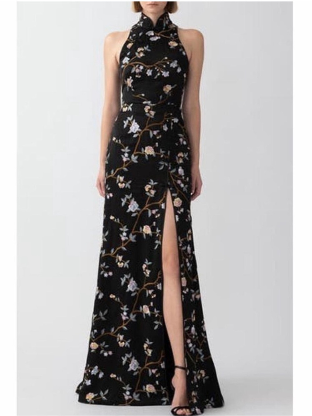 SAU LEE Ariana Embroidered Floral Gown